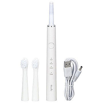 オーム電機 ハイパワー音波歯ブラシ USB充電式 ホワイト HB-C548K-W