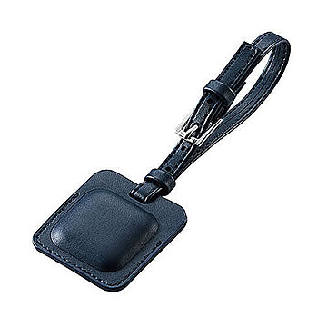 エレコム AirTag用 ホルダー タグ レザー ストラップ付 エアタグ盗難防止 紛失防止 ネイビー AT-LTSNV 管理No. 4549550229319