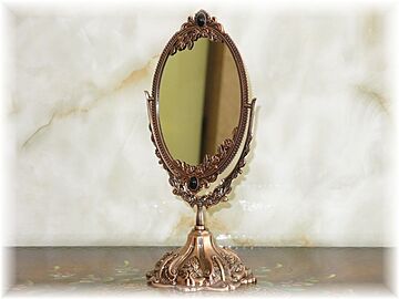 新品 アンティーク調 粋なデザイン オシャレな 卓上鏡 鏡 かがみ カガミ ミラー 壁掛け 姿見 大型 卓上 豪華 おしゃれ