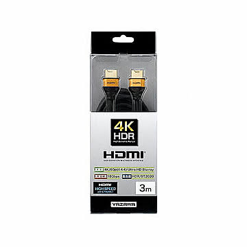 YAZAWA HDMIケーブル3m ゴールドヘッド Φ5mmHD430GD 管理No. 4966307004997