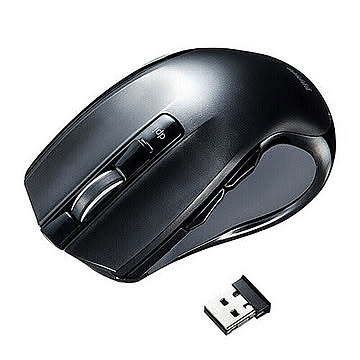 サンワサプライ ワイヤレスブルーLEDマウス(ブラック) MA-WBL38BK 管理No. 4969887693179