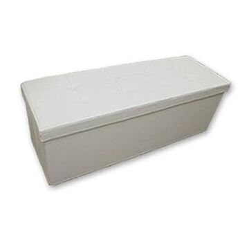 FBC 収納ボックス Lサイズ フタ付き PVCホワイト スツール椅子形式