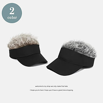 ヘアバイザー シルバーorブラウン ヘアー サンバイザー かつら ウィッグ メンズ ヘア バイザー 髪の毛 ゴルフ アウトドア フレアー ヘアーバイザー ふさふさ