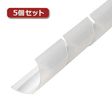 ミヨシ 5個セット スパイラルチューブ クリア色 150cm 内径25mm CH-SP15L