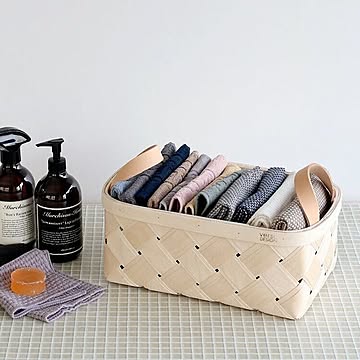 ヴェルソデザイン LASTU RECTANGLE BASKET S Beige
