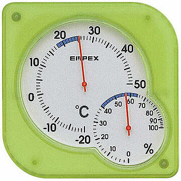 EMPEX 温度・湿度計 シュクレmidi 置き掛け兼用 TM-5603 クリアグリーン 管理No. 4961386560303
