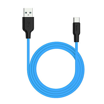 日本トラストテクノロジー HOCO X21Plus シリコン充電ケーブル Type-C 1.0m ブルー X21P-TC10-BL