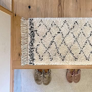 萩原 BOHO 9105 玄関マット ベニワレン風 約40×60cm 室内用