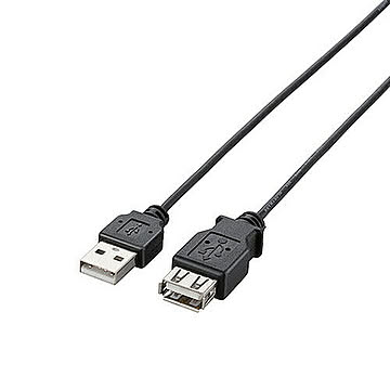 エレコム USB2.0延長ケーブル/A-Aメスタイプ/極細/2m/ブラック U2C-EXN20BK 管理No. 4953103440159