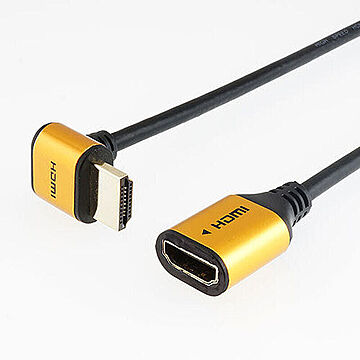 ホーリック HDMI延長ケーブル L型90度 15cm ゴールド HLFM015-583GD 管理No. 4533115065832