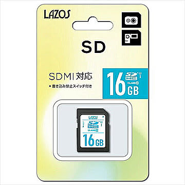 20個セット Lazos SDカード 16GB L-16SDH10-U1X20 管理No. 4589452997435