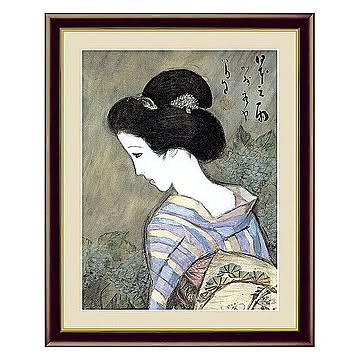 アート 額絵 日本之雨 竹久 夢二 本紙サイズ F4(約31x23cm) 額サイズ 42x34cm 三幸