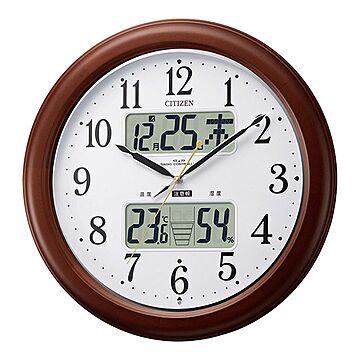 シチズン高精度温湿度計付き掛け時計（電波時計）カレンダー表示 夜間自動点灯 メーカー保証１年｜インフォームナビEX