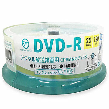 VERTEX DVD-R(Video with CPRM) DR-120DVX.20SN 管理No. 4512254004254