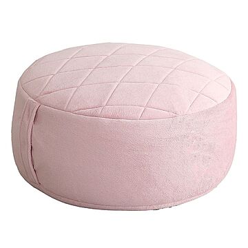 ホームテイスト Chammy 丸型ビーズクッション Lサイズ ダイヤ柄ピンク