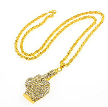 【在庫限り】ゴールドネックレス  中指  挑発ネックレス  ゴールド  メンズ  レディース  男女兼用  ジュエリー  ラインストーン  HIPHOP  アクセサリー