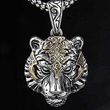 ネックレス 虎 トラ タイガー Tiger 首輪 アクセサリー ヒップホップ ジュエリー ジュエル jewel レゲエ クラブCLUB メンズ 男女兼用 HIPHOP