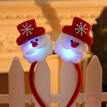 光るカチューシャ サンタor雪だるま 選択可能 クリスマスツリー 飾り イベント用 ギフト 雑貨