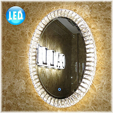 【LED付き！】新品 led 内蔵 オシャレなデザイン 豪華 クリスタル 壁掛け 鏡鏡 かがみ カガミ ミラー 壁掛け 姿見 大型 卓上 おしゃれ 豪華 安い 北欧 led
