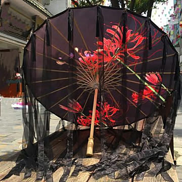 傘 和傘 晴雨兼用 和風傘 彼岸花 かさ 木製 雨傘 和風 和柄 レディース コスプレ UVカット SNS 撮影用 アンブレラ 和装 コンパクト 軽量 軽い