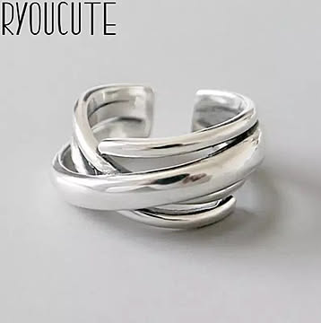 2重シルバー925 チェーンリング レディース silver925 指輪 アクセサリー ジュエリー スタイル シンプル お洒落アイテム フリーサイズ