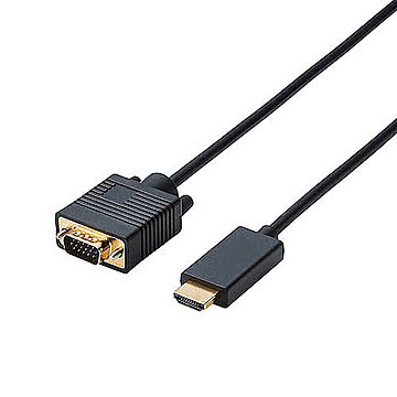 【5個セット】エレコム 変換ケーブル/HDMI-VGA/1.0m/ブラック CAC-HDMIVGA10BKX5 管理No. 4589453000523