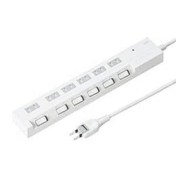 節電エコタップ(2P、6個口、2m) 管理No. 4969887832189