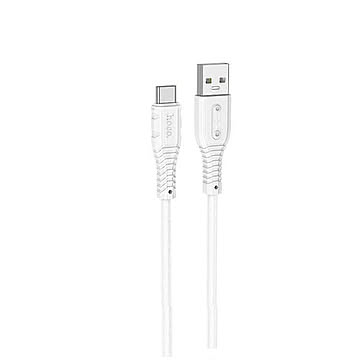 JTT hoco X67 nanoシリコンケーブル 5A USB-A to Type-C ホワイト X67-NANOSAT-WH