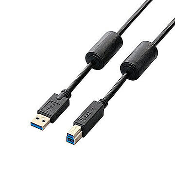 エレコム USB3.0ケーブル/A-Bタイプ/フェライトコア/2m/ブラック USB3-BF20BK 管理No. 4953103632264