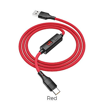日本トラストテクノロジー HOCO S13 タイマー充電ケーブル Type-C 1.2m レッド S13-TC12-RD