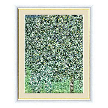 アート 額絵 木々の下の薔薇 クリムト 本紙サイズ F6(約40x30cm) 額サイズ 52x42cm 三幸