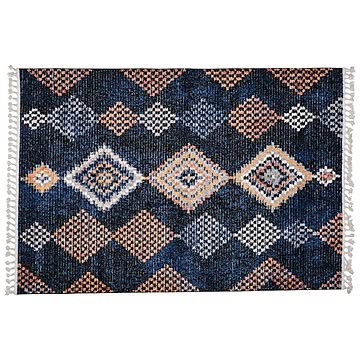 萩原 MOROCCO ウィルトン織りラグ ネイビー 約80×150cm
