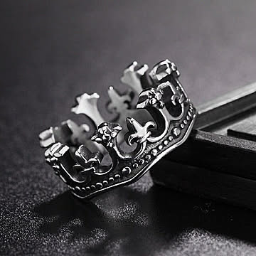 リング 王冠 指輪 キング クラウン 冠 神話 インパクト シルバーアクセサリー メンズ シルバー ヘッド メンズアクセサリー 百獣 KING デザイン ブラック