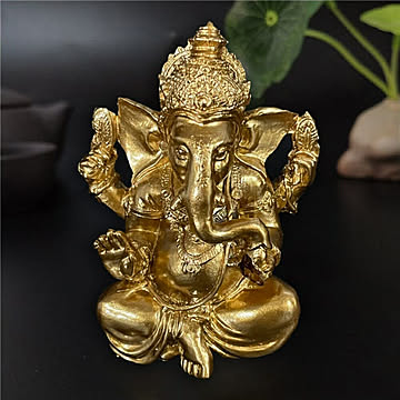 ゴールド　ガネーシャ 黄金 レジン 置物 象 お守り 厄除け 魔除け スタイル お洒落アイテム 開運厄除 祈願成就 風水 パワースポット