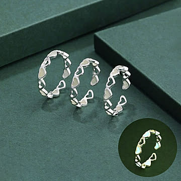 リング ミニハート 連結 ブルー ジュエリー 指輪 シルバーアクセサリー ヒップホップ アクセサリー ジュエル jewel レゲエ クラブ CLUB メンズ