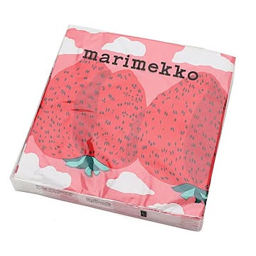 マリメッコ ペーパーナプキン マンシッカヴォレット ローズ 33x33cm 20枚入り marimekko MANSIKKAVUORET