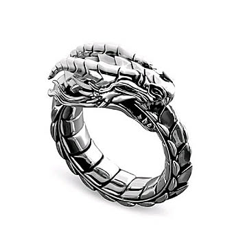 ウロボロス【2】 リング  ヘビ スネーク snake 指輪 シルバーカラー燻し風仕上げ メンズ レディース リッチ 重量感 アクセサリー プレゼント ギフト クラブ CLUB ヒップホップ