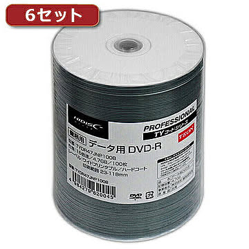 6セットHI DISC DVD-R(データ用)高品質 100枚入 TYDR47JNP100BX6 管理No. 4560352838172