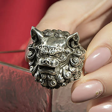 リング 狛犬 獅子 指輪 シルバーアクセサリー ヒップホップ アクセサリー ジュエリー ジュエル jewel レゲエ クラブ CLUB メンズ 男女兼用 HIPHOP