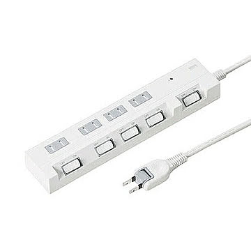 節電エコタップ(2P、4個口、集中スイッチ付、1m) 管理No. 4969887832134