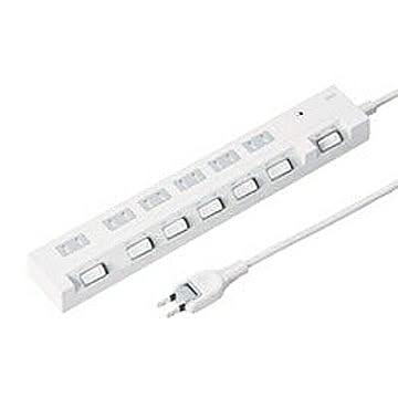 節電エコタップ(2P、6個口、集中スイッチ付、3m) 管理No. 4969887832233