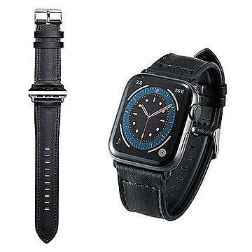 エレコム Apple Watch バンド SE 6 5 4 (44mm) SE 3 2 1 (42mm) レザー ブラック AW-44BDLHVBK 管理No. 4549550207348