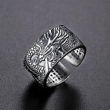 リング 般若心経 ドラゴン 指輪 龍 竜 シルバーアクセサリー ヒップホップ アクセサリー ジュエリー ジュエル jewel レゲエ クラブ CLUB メンズ
