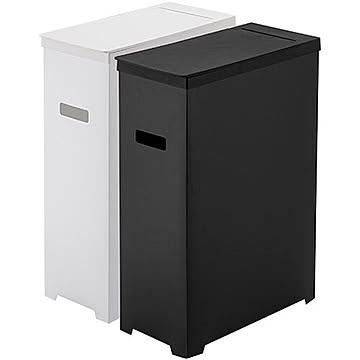 【YAMAZAKI/山崎実業】スリム蓋付きゴミ箱 タワー 2個組 ホワイト＆ブラック tower
