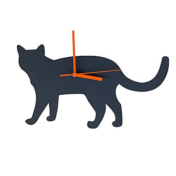 Wooden Cat Clock 日本猫