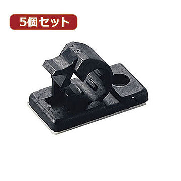 YAZAWA ケーブルクリップ 5個セット 内径6mm 黒 FKN6X5