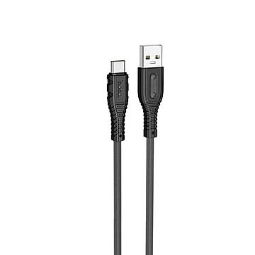 JTT hoco X67 nanoシリコンケーブル 5A USB-A to Type-C ブラック X67-NANOSAT-BK