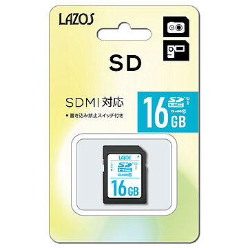 Lazos SDHCメモリーカード 16GB CLASS10 SD SDカード