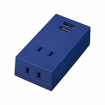 YAZAWA フロントタップ型2AC+2USB2.1Aネイビー Y02FS400NV2U 管理No. 4966307218820