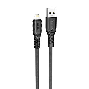 JTT hoco X67 nanoシリコンケーブル 2.4A USB-A to iOS ブラック X67-NANOSAL-BK